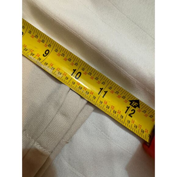 TALBOTS Beige/Ivory Flat Front Side Zip Button Accent Cotton Wide Leg Pa… - Picture 10 of 11